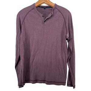 Public Rec Mens Shirt Sz S Maroon BaseLayer Henley 1/4-Button LongSleeve Stretch